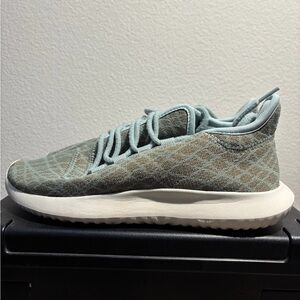 Women's Adidas Light Blue and Olive Green Running Shoes